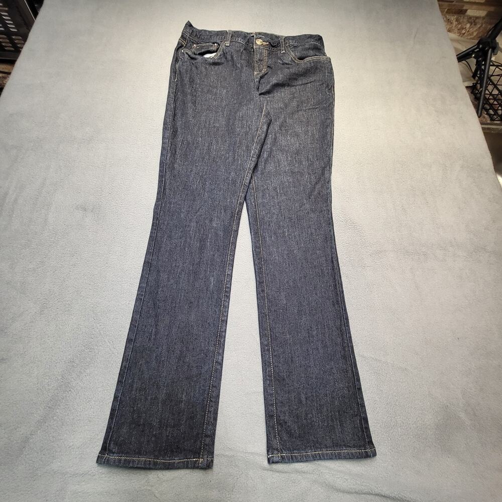 Tommy Hilfiger Womens 8 Blue Straight Leg Stretch Distressed Denim